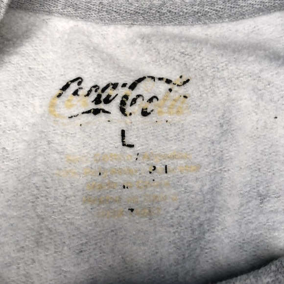 Coca-Cola brand "Sprite" cropped grey sweatshirt w/ green sleeve stripe -size L - Picture 5 of 8